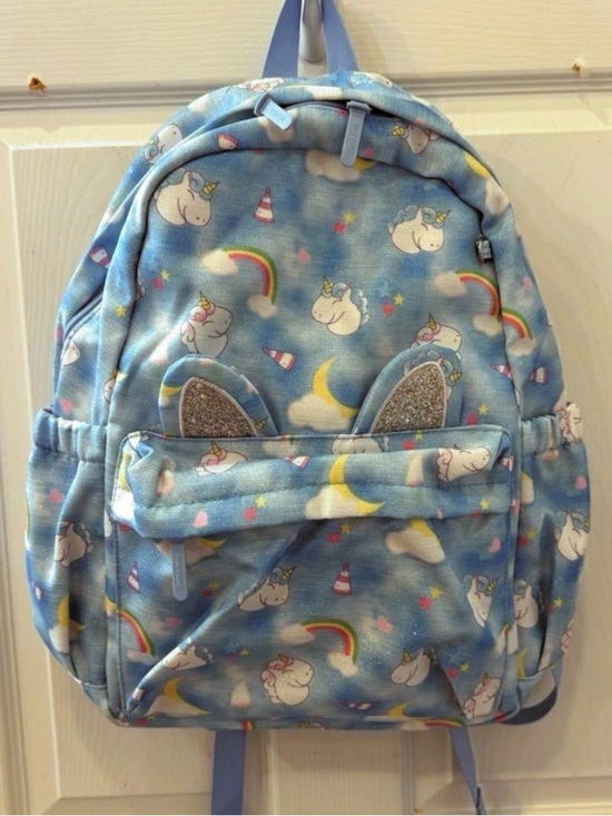 sun eight Other - Sun Eight full size light blue unicorn print kids backpack with keychain- NWT